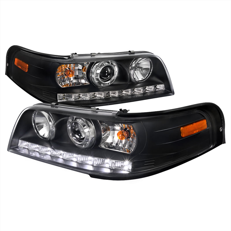Spec-D 98-11 Ford Crown Victoria Projector Headlight Black Housing  2LHP-VIC98JM-TM