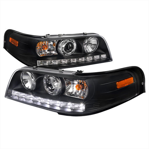 Spec-D 98-11 Ford Crown Victoria Projector Headlight Black Housing  2LHP-VIC98JM-TM