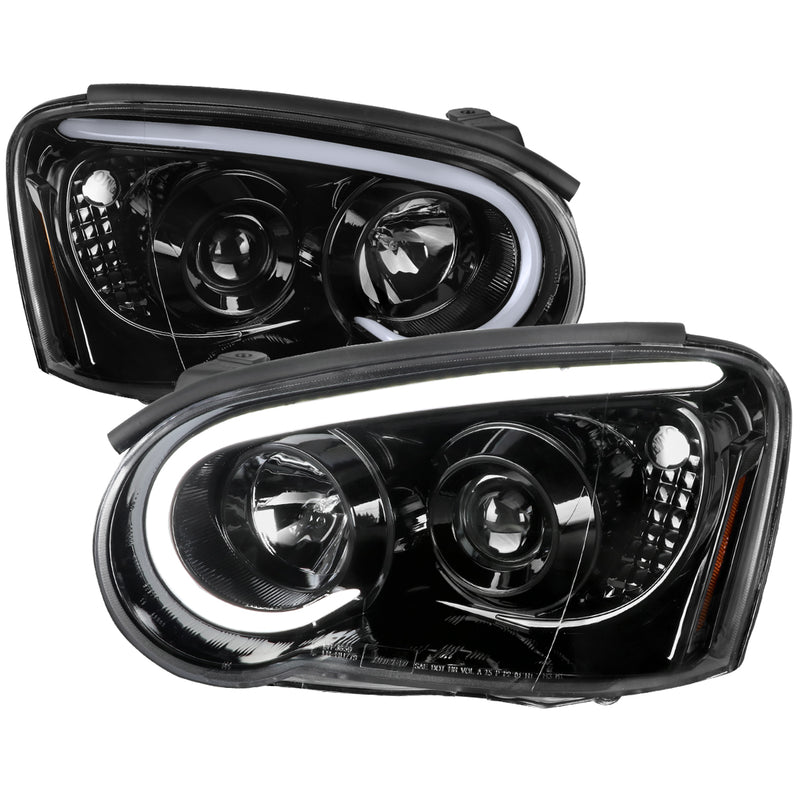 Spec-D 04-05 Subaru Impreza Projector Headlights- Clear Lens Glossy Black Housing 2LHP-WRX05BK-G2-TM