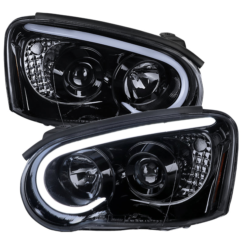 Spec-D 04-05 Subaru Impreza Projector Headlights- Smoke Lens  Glossy Black Housing 2LHP-WRX05G-G2-TM