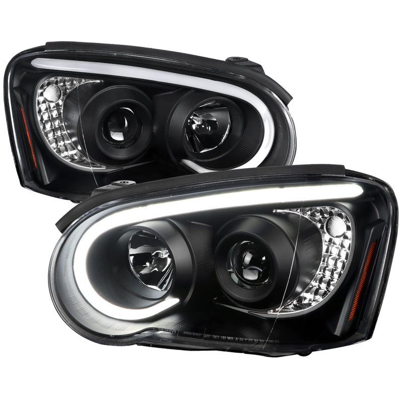 Spec-D 04-05 Subaru Impreza Projector Headlights- Clear Lens  Black Housing 2LHP-WRX05JM-G2-TM