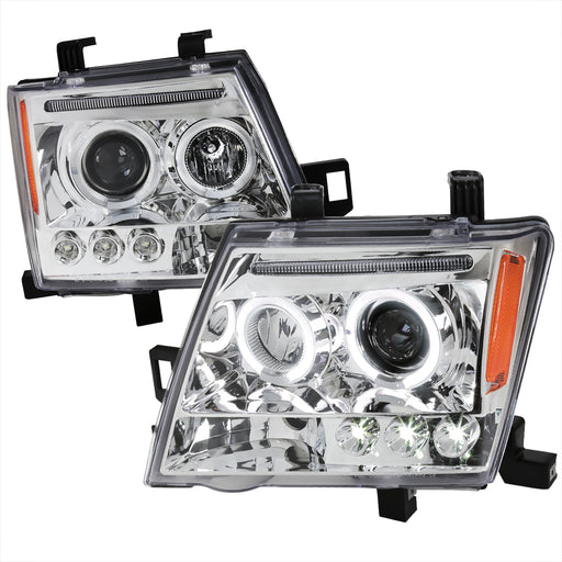 Spec-D 05-12 Nissan Xterra Halo Led Projector Chrome 2LHP-XTE05-TM