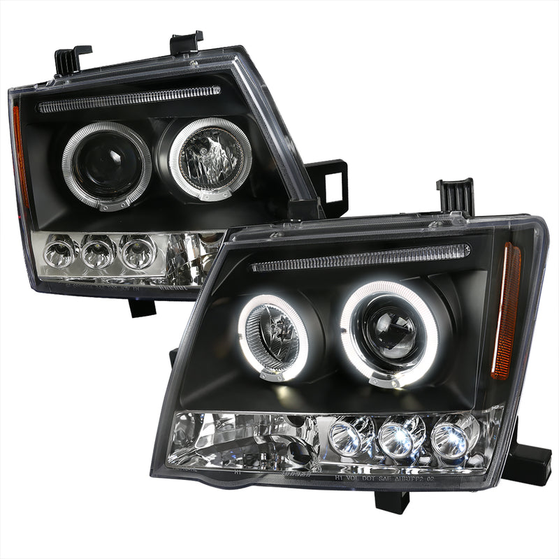 Spec-D 05-12 Nissan Xterra Halo Led Projector Black 2LHP-XTE05JM-TM
