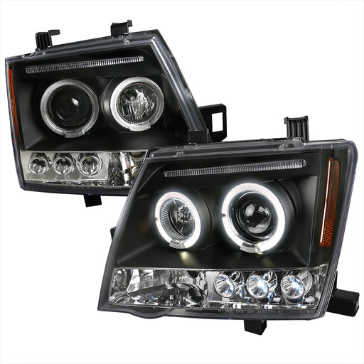Spec-D 05-12 Nissan Xterra Halo Led Projector Black 2LHP-XTE05JM-TM