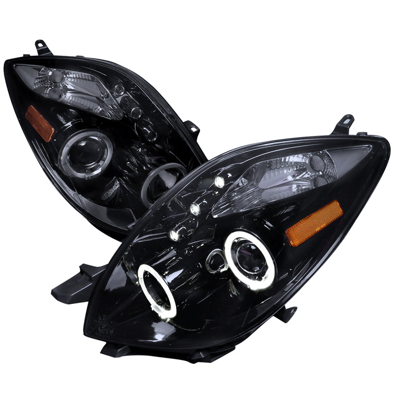 Spec-D 06-08 Toyota  Yaris  Halo Projector Headlight Smoked Lens Gloss Black Housing 3 Door Only 2LHP-YAR063G-TM