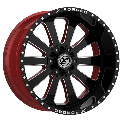 XF OFFROAD XFX-302 Gloss Black Milled W/ Red Inner