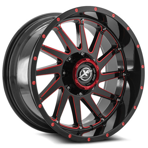 XF OFFROAD XF-216 Gloss Black Milled Red