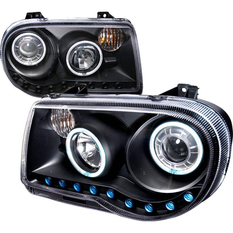 Spec-D 05-09 Chrysler 300C Ccfl Halo Projector Headlights Black 3LHP-300C05JM-KS