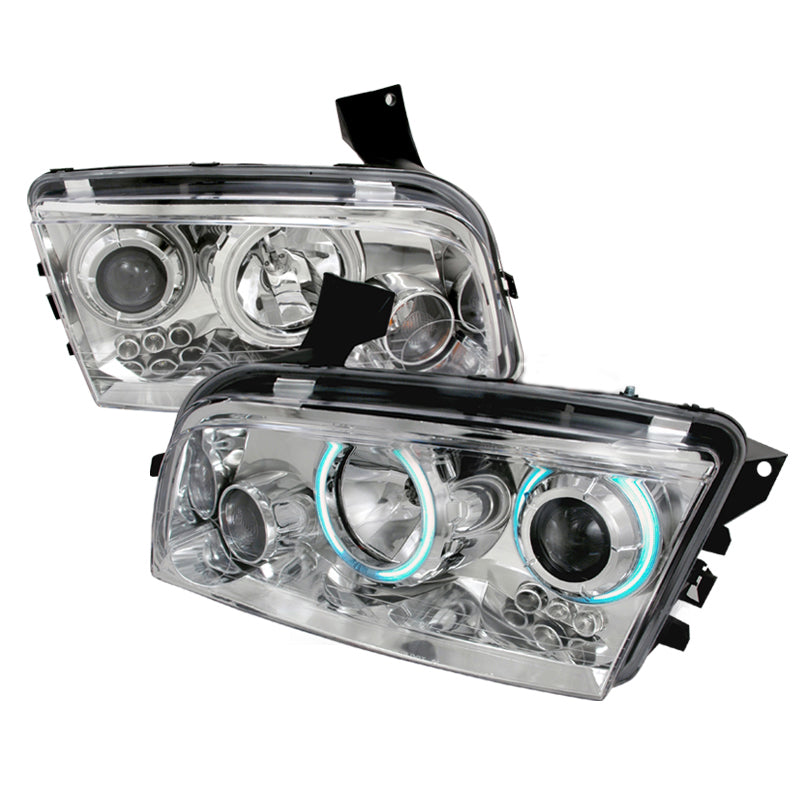 Spec-D 05-10 Dodge Charger Ccfl Halo Projector Headlights Chrome 3LHP-CHG05-KS
