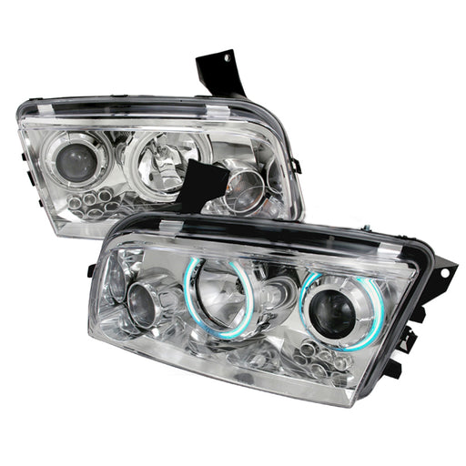 Spec-D 05-10 Dodge Charger Ccfl Halo Projector Headlights Chrome 3LHP-CHG05-KS