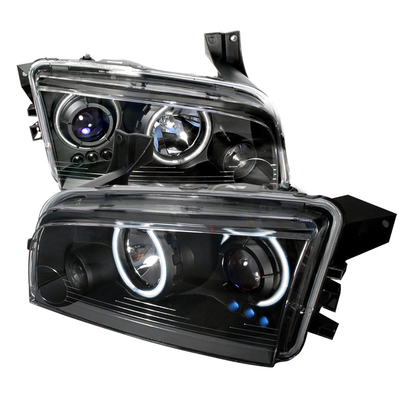 Spec-D 05-10 Dodge Charger Ccfl Halo Projector Headlights Black 3LHP-CHG05JM-KS