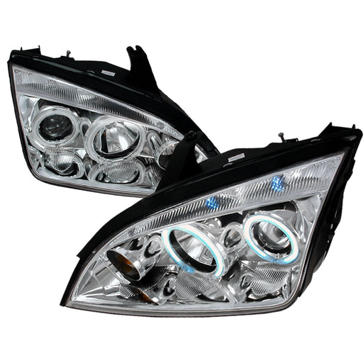 Spec-D 05-07 Ford Focus Ccfl Halo Projector Headlights Chrome 3LHP-FOC05-KS