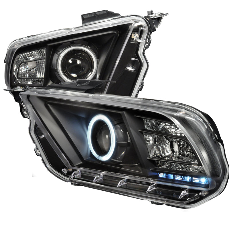 Spec-D 10-Up Ford Mustang Ccfl Halo Projector Headlights Black 3LHP-MST10JM-KS