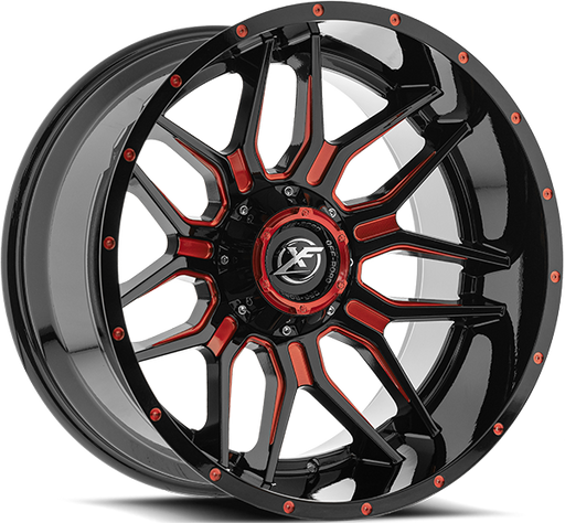 XF OFFROAD XF-222 Black Milled Red