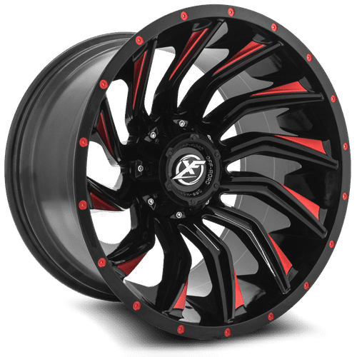 XF OFFROAD XF-224 Gloss Black Milled Red