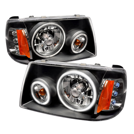 Spec-D 01-04 Ford Ranger Ccfl Halo Euro Headlights Black 4LH-RAN01JM-KS