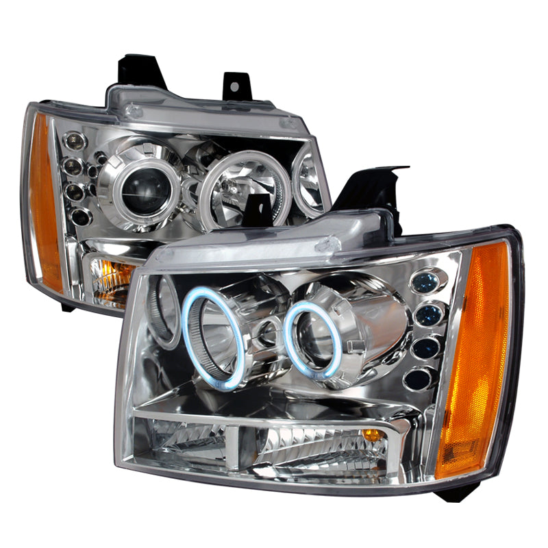 Spec-D 07-09 Chevrolet Suburban Ccfl Halo Projector Headlights Chrome 4LHP-AVA07-KS