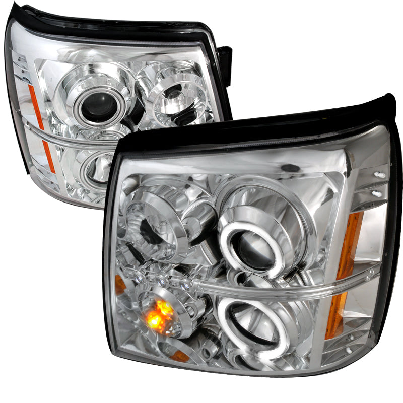 Spec-D 02-06 Cadillac Escalade Ccfl Halo Projector Headlights Chrome 4LHP-ECLD02-KS