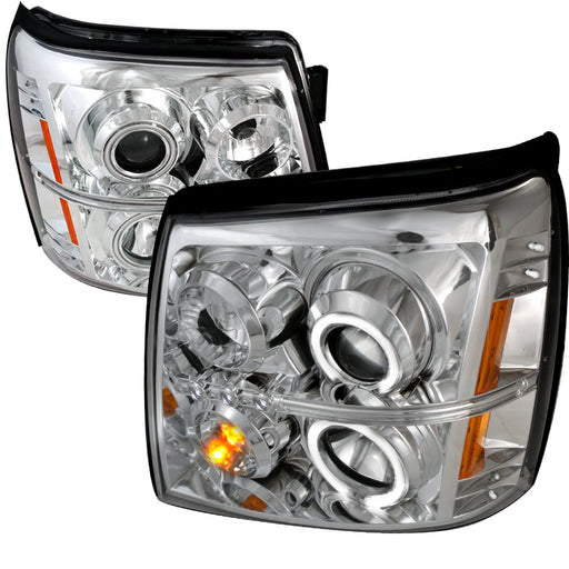 Spec-D 02-06 Cadillac Escalade Ccfl Halo Projector Headlights Chrome 4LHP-ECLD02-KS