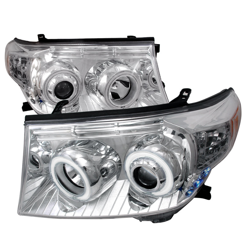 Spec-D 08-Up Toyota Land Crusier Ccfl Halo Projector Headlights Chrome 4LHP-LCR08-KS