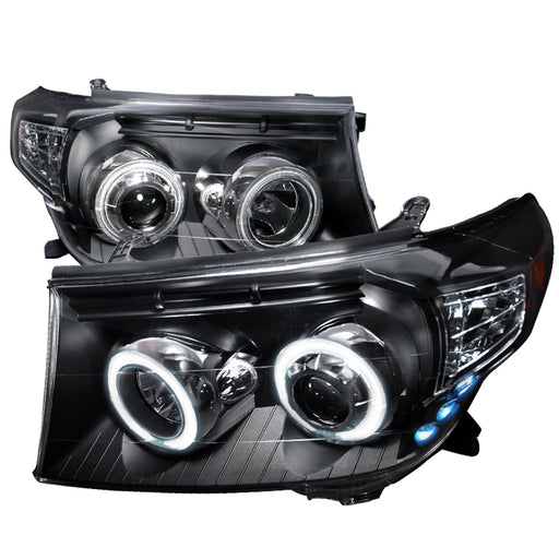 Spec-D 08-Up Toyota Land Crusier Ccfl Halo Projector Headlights Black 4LHP-LCR08JM-KS