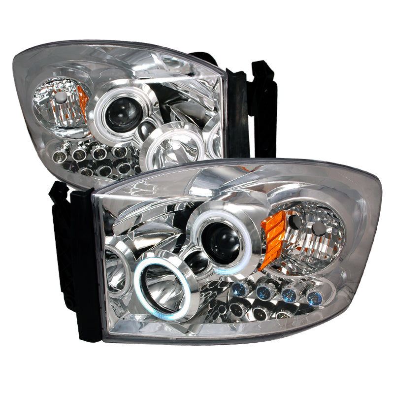 Spec-D 06-08 Dodge Ram Ccfl Halo Projector Headlights Chrome 4LHP-RAM06-KS