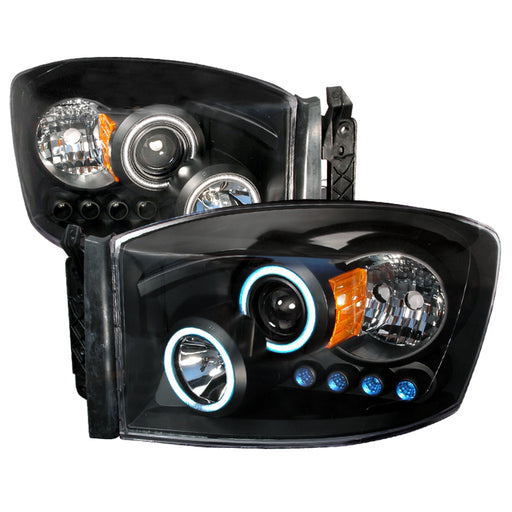 Spec-D 06-08 Dodge Ram Ccfl Halo Projector Headlights Black 4LHP-RAM06JM-KS