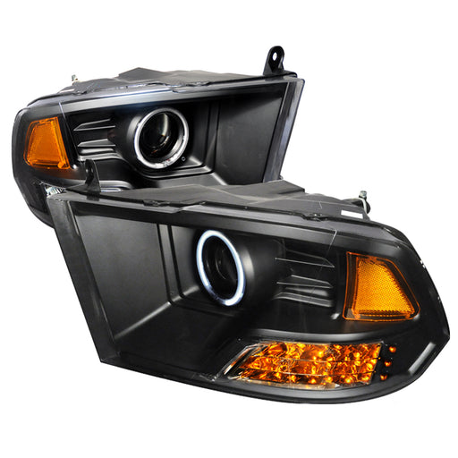 Spec-D 09-Up Dodge Ram Ccfl Halo Projector Headlights Black 4LHP-RAM09JM-KS