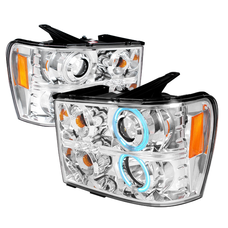 Spec-D 07-08 Gmc Sierra Ccfl Halo Projector Headlights Chrome 4LHP-SIE07-KS