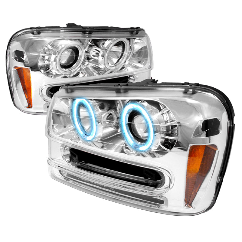 Spec-D 02-05 Chevrolet Trailblazer Ccfl Halo Projector Headlights Chrome 4LHP-TBLZ02-KS