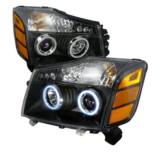 Spec-D 04-07 Nissan Armada Ccfl Halo Projector Headlights Black 4LHP-TIT04JM-KS