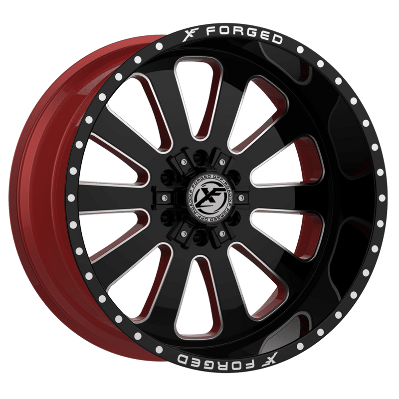 XF OFFROAD XFX-302 Gloss Black Milled W/Red Inner
