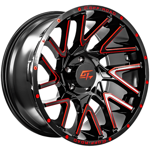 GT OFFROAD AGGRESSION Gloss Black Milled Red