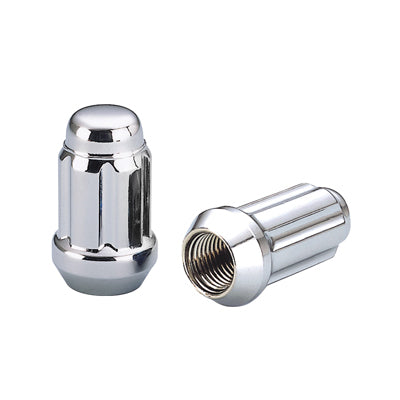 Dialyn 6-Spline Lug Nut 1/2" RH - 60° Seat - Chrome (Set of 20 Nuts + 1 Key)