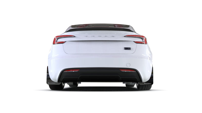 Rally Armor 24-26 Tesla Model 3 Highland Black UR Mud Flap Metallic Black Logo