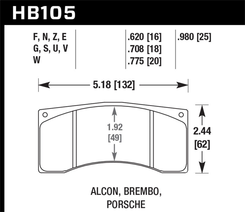 Plaquettes de frein Hawk Brembo Racing DTC-60