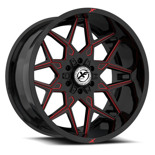 XF OFFROAD XF-238 Gloss Black Milled Red