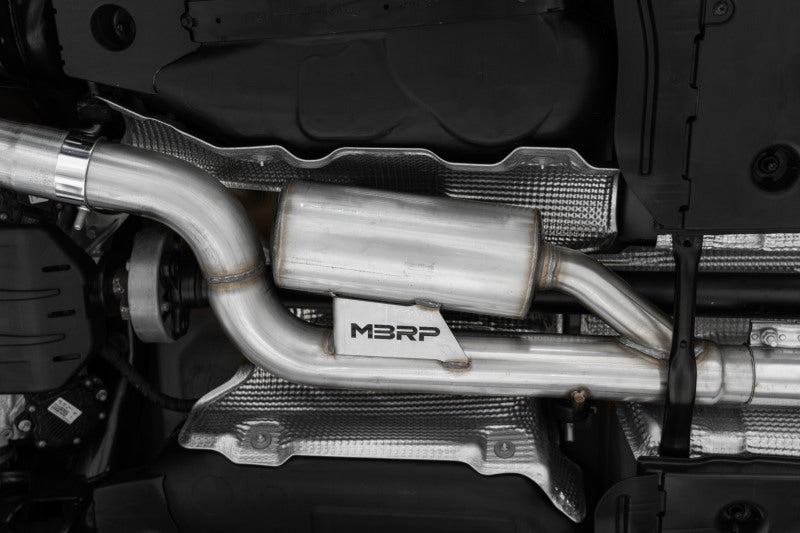 MBRP 2022 Volkswagen Golf R MK8 T304 Acier inoxydable 3 pouces Cat-Back, sortie arrière quadruple - Embout en fibre de carbone