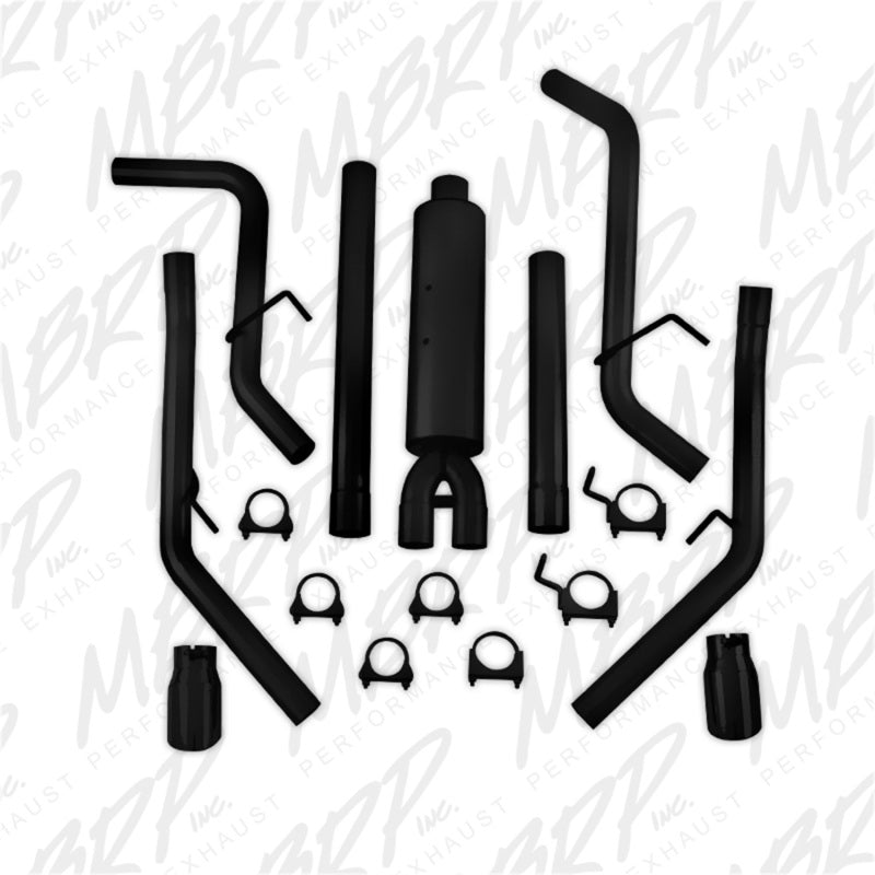 MBRP 09-14 Dodge Ram 1500 5.7L Cat-Back Dual Split arrière (à travers le pare-chocs d'origine) AL - Noir