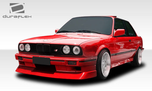 1984-1991 BMW 3 Series E30 Duraflex Evo Look Body Kit - 4 Piece - Includes Evo Look Front Bumper Cover (106438) CSL Side Skirts Rocker Panels (103703) Evo Look Rear Bumper Cover (106439)