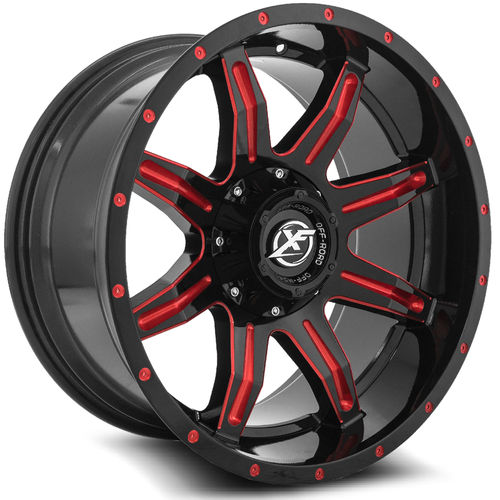 XF OFFROAD XF-215 Gloss Black Milled Red