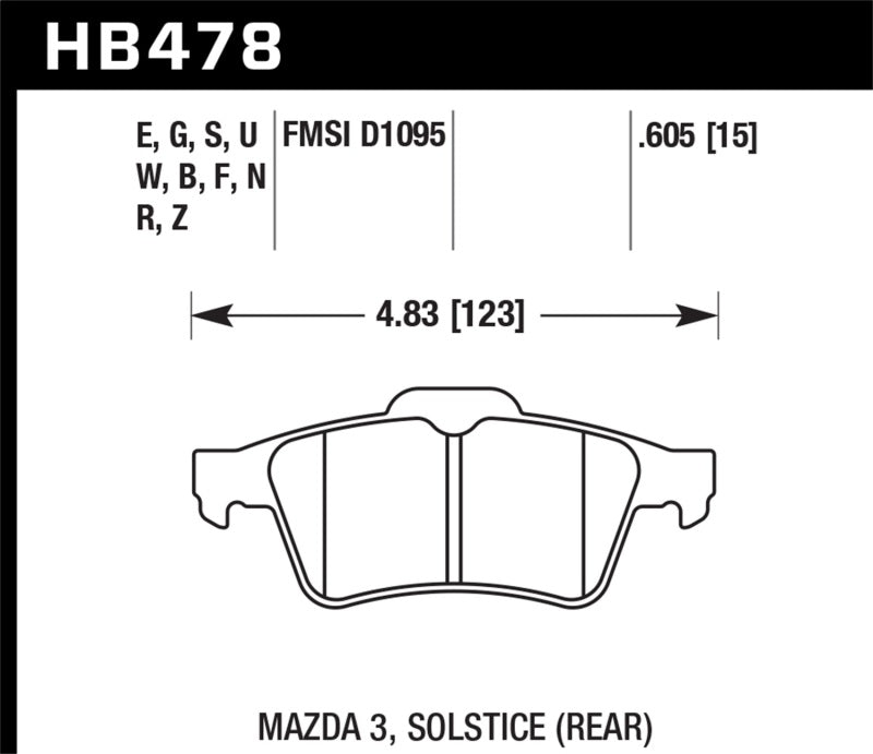 Plaquettes de frein arrière de course Hawk 13-14 Ford Focus ST / Mazda/ Volvo DTC-60