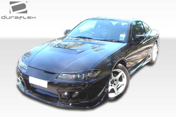 1995-1998 Nissan 240SX S14 Duraflex Silvia S15 :Conversion C-1 Kit - 4 Piece - Includes C-1 Front Bumper Cover (102151) S15 OEM Fiberglass Hood (100889) S15 OEM Fenders (101643)