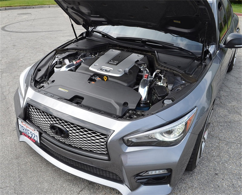 Injen 14 Infiniti Q50 3.7L V6 Prise d'air double courte polie avec technologie MR et boucliers thermiques
