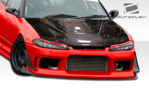 1989-1994 Nissan 240SX S13 Duraflex Silvia S15 Conversion M-1 Sport Kit - 4 Piece - Includes M-1 Sport Front Bumper Cover (104275) S15 OEM Fiberglass Hood (100889) S15 OEM Fenders (100879)