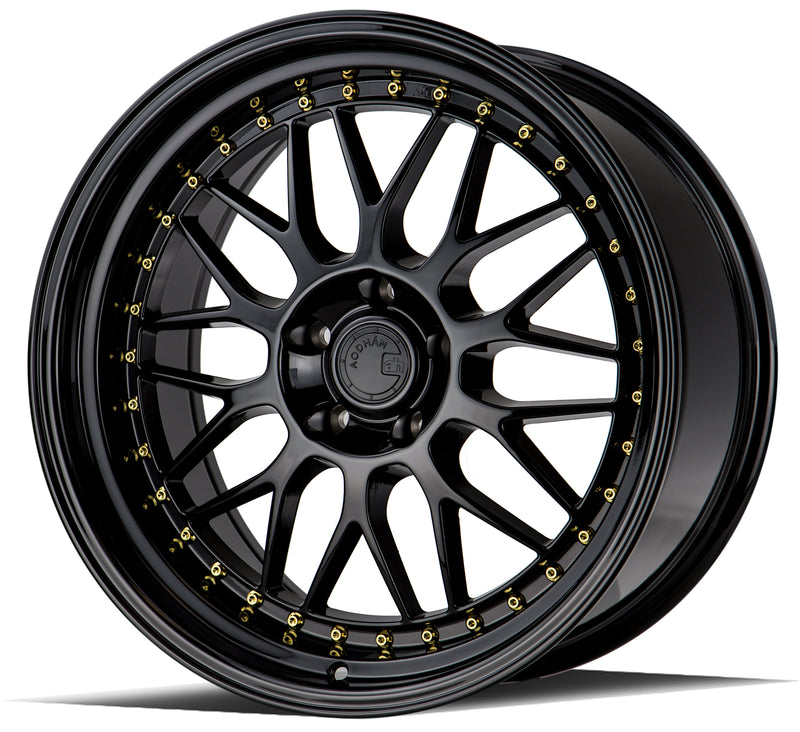 Aodhan AH02 Gloss Black ( Gold Rivet)