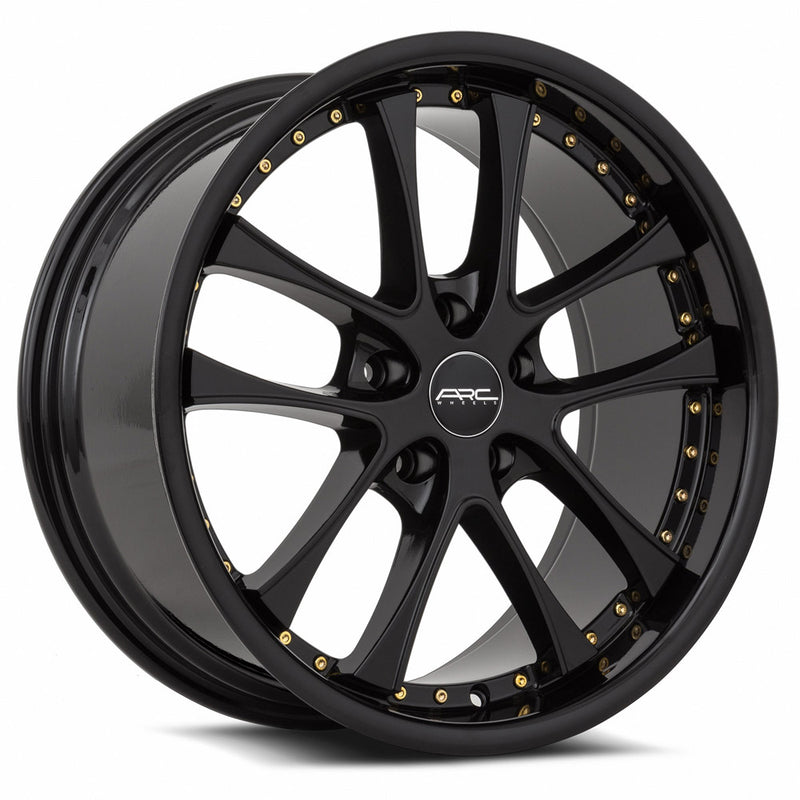 Vors AR5 18x8.5 5x115 (Custom Drill) All Black Gold Rivet
