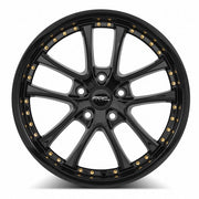 Vors AR5 17x8 5x114.3 All Black Gold Rivet