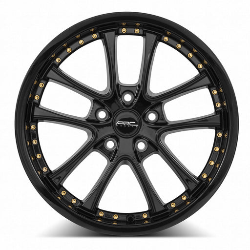 Vors AR5 17x8 5x108 (Custom Drill) All Black Gold Rivet
