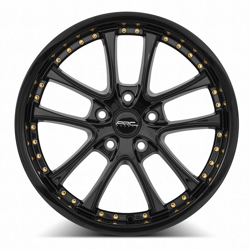 Vors AR5 17x8 5x115 (Custom Drill) All Black Gold Rivet